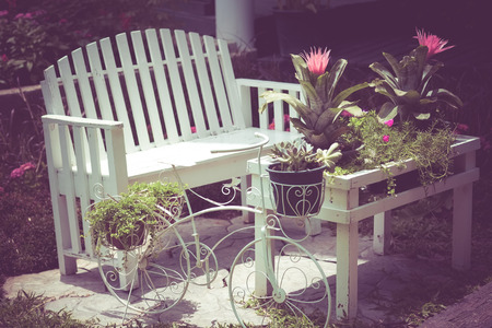 Garden Chair old vintage retro styleの写真素材