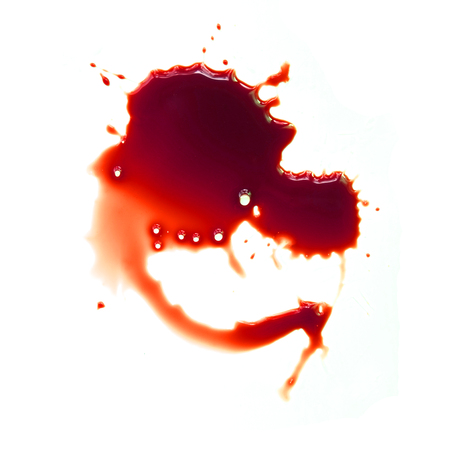 Blood stains on a white backgroundの写真素材