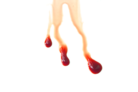 Blood stains on a white backgroundの写真素材