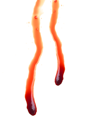 Blood stains on a white backgroundの写真素材