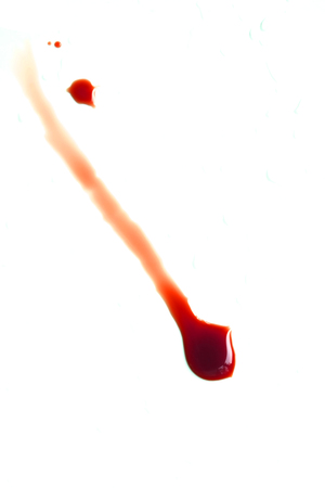 Blood stains on a white backgroundの写真素材