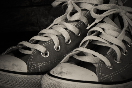 sneakers with filter effect retro vintage styleの写真素材
