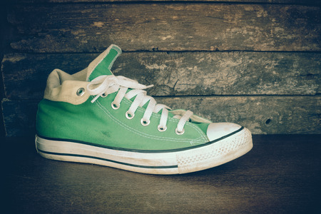 sneakers with filter effect retro vintage styleの写真素材