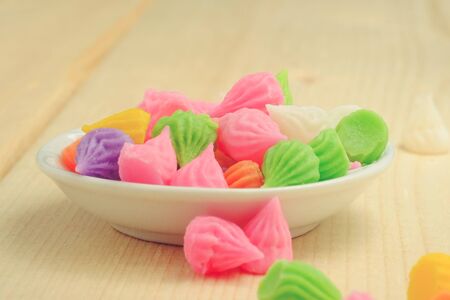 Aalaw thai candy dessert with filter effect retro vintage styleの写真素材