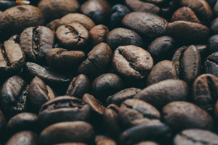 Coffee Beans with filter effect retro vintage styleの写真素材