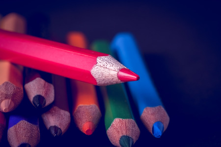 Color pencils with filter effect retro vintage styleの写真素材