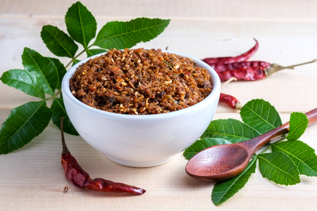 chili paste thai food ,made from grilled fishの写真素材