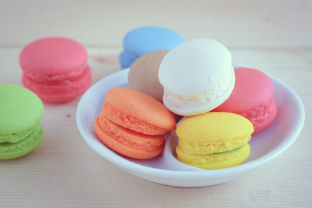 macaroon with filter effect retro vintage styleの写真素材