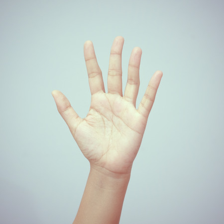 hand with filter effect retro vintage styleの写真素材