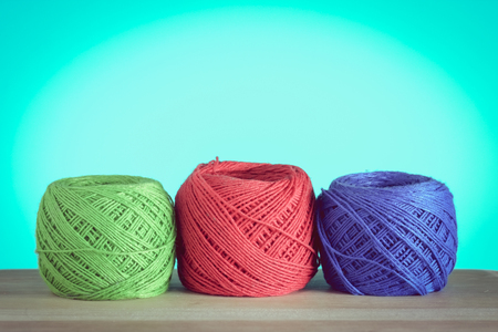 colorful yarn with filter effect retro vintage styleの写真素材