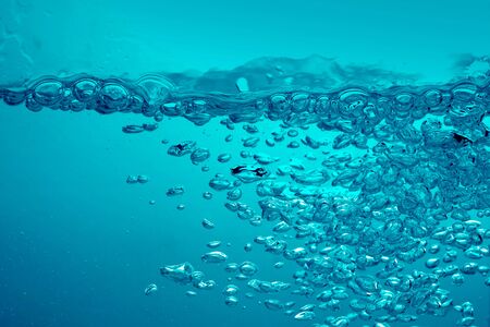 Bubbles of blue water background