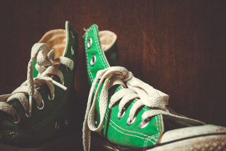 sneakers with filter effect retro vintage styleの写真素材