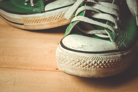 sneakers with filter effect retro vintage styleの写真素材