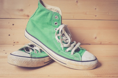 sneakers with filter effect retro vintage styleの写真素材
