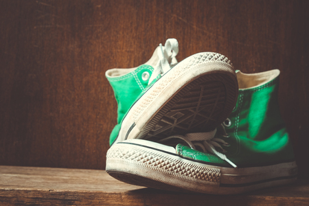 sneakers with filter effect retro vintage styleの写真素材