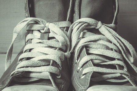sneakers with filter effect retro vintage styleの写真素材
