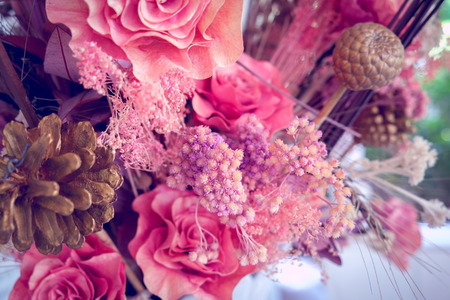 Beautiful bouquet flower for background with filter effect retro vintage styleの写真素材