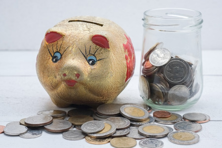 save money for investment concept money on white backgroundの写真素材