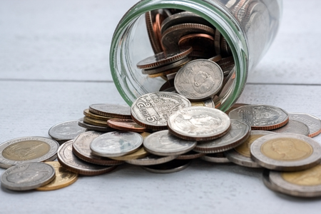 save money for investment concept money on white background