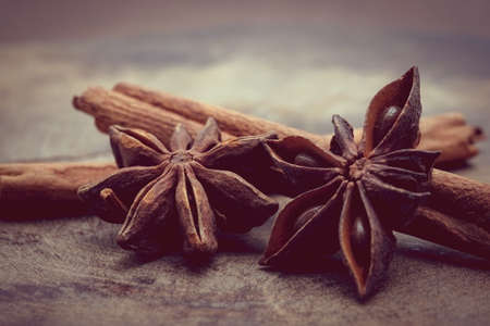 cinnamon sticks with filter effect retro vintage styleの写真素材