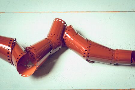 35mm negative film with filter effect retro vintage styleの写真素材