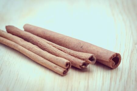 cinnamon sticks with filter effect retro vintage style