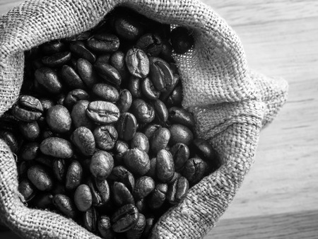 Coffee Beans with filter effect blabk and white styleの写真素材
