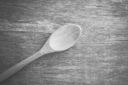 Wooden spoon with filter effect blabk and white styleの写真素材