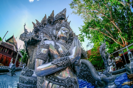 Silver monastery in Wat srisuphan temple in Chiang Mai, Thailand.の写真素材
