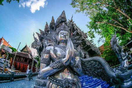 Silver monastery in Wat srisuphan temple in Chiang Mai, Thailand.の写真素材