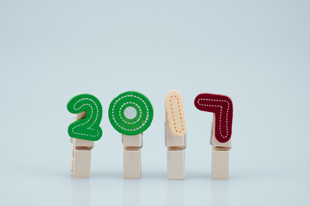 Happy New Year 2017 background with filter effect retro vintage style