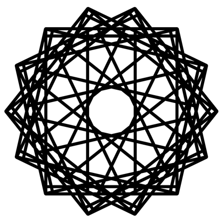 Abstract geometric shapes, futuristic wavy fractal of star and circle. Raster square and other different decorative elements. Cool geometric illustrationの写真素材