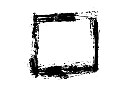 Abstract grunge  brush strokes frame with rough edges texture.   vector illustrationのイラスト素材