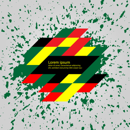 Abstract grunge painted scratched texture background . EPS10 vector illustration reggae colors green, yellow, redのイラスト素材