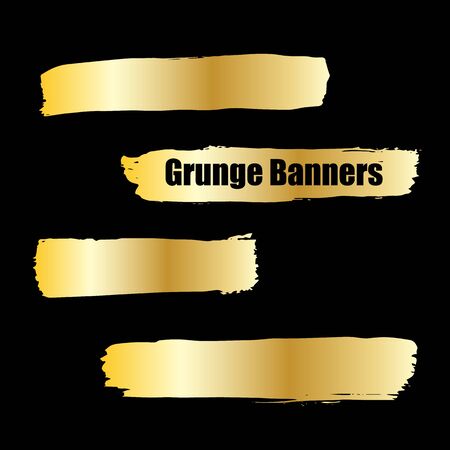 gold vector template set of grunge banners abstract backgrounds for promotionのイラスト素材