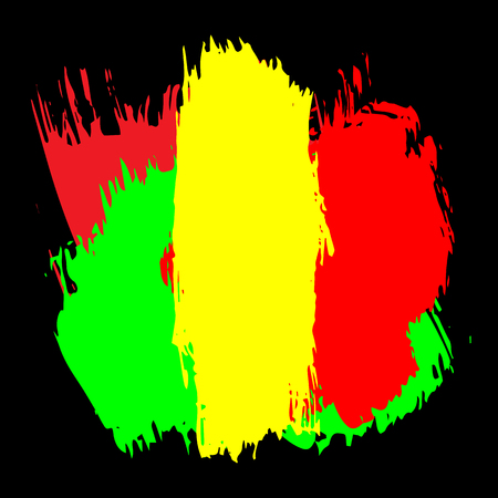 Abstract grunge painted scratched texture background . EPS10 vector illustration reggae colors green, yellow, redのイラスト素材