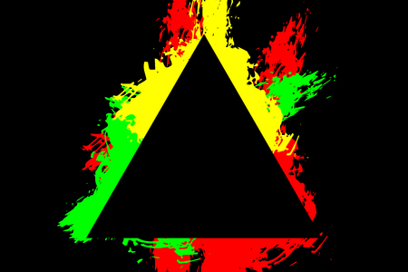Abstract grunge painted scratched texture background . EPS10 vector illustration reggae colors green, yellow, redのイラスト素材