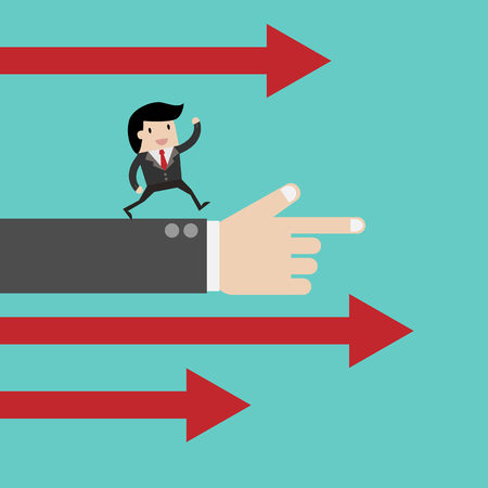 vector business finance. Successful Businessman concept,cartoon . cartoon vector illustration for business designのイラスト素材