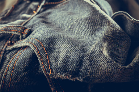 Blue jeans texture background with filter effect retro vintage styleの写真素材