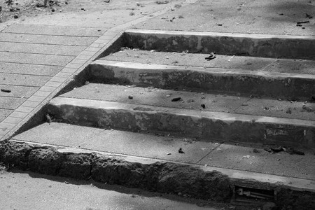 Black and white stone and concrete staircase. modern architecture detail. Refined fragment of contemporary office interior / public building.の写真素材