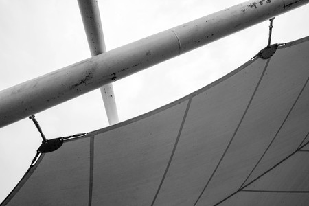 Abstract lines on architecture.  modern architecture detail. Refined fragment of contemporary office interior / public building.の写真素材