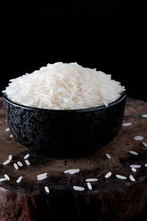White rice in a cup the staple food of Asiansの写真素材