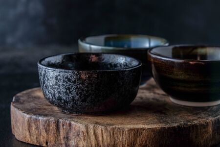 Ceramic cup molded from clay and burned with heat.の写真素材