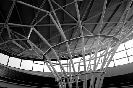 Abstract lines on architecture.  modern architecture detail. Refined fragment of contemporary office...