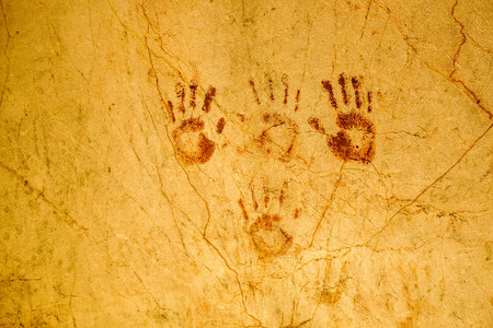 Handprints in the cave walls