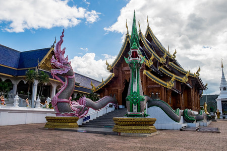 Ban Den temple is a Thai temple which is located in the northern part of Thailand It is one of the most beautiful and famous Thai temples in Chiang Maiの写真素材