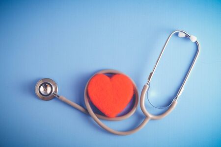 Medical equipment stethoscope with filter effect retro vintage styleの写真素材