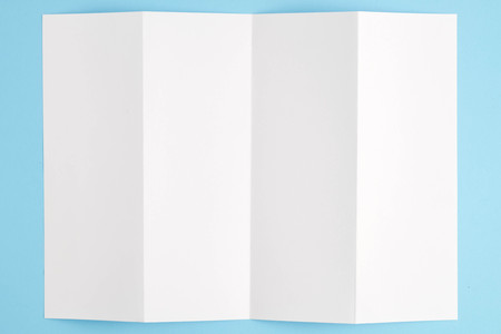 template fold white paper on blue background