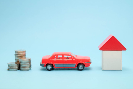 save money for investment mortgage concept by money house from a coinsの写真素材