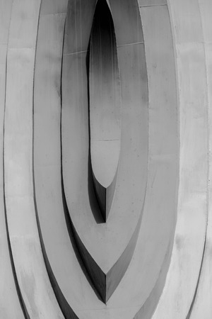 Abstract lines on architecture. modern architecture detail. Refined fragment of contemporary office interior / public building.の写真素材
